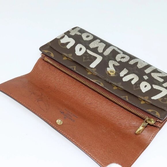 LOUIS VUITTON Graffiti Porte Monnaie Credit Long Wallet White M92189 Auth 141686 - Picture 11 of 16